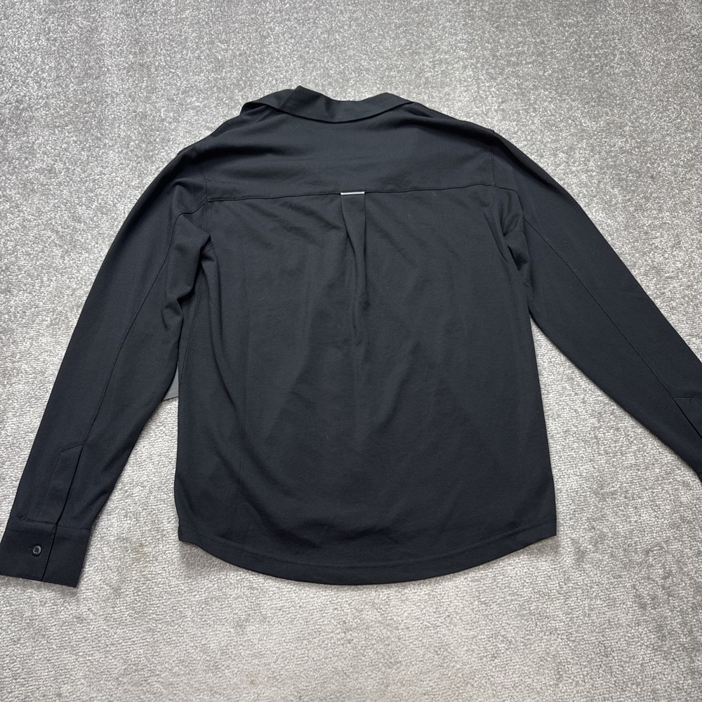 NWT Fabletics Medium Dash Long Sleeve Button Up Black Solid MSRP $89 - Picture 5 of 5